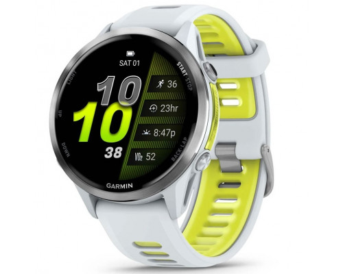 Смарт-часы Garmin Forerunner 970 Titanium Bezel with Whitestone Case and Whitestone/Tidal Amp Yellow Band (010-02969-01/11)