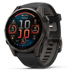 Смарт-часы Garmin Fenix 8 43mm AMOLED Sapphire Carbon Gray DLC Titanium Bezel with Black/Pebble Gray Silicone Band (010-02903-20/21/28)
