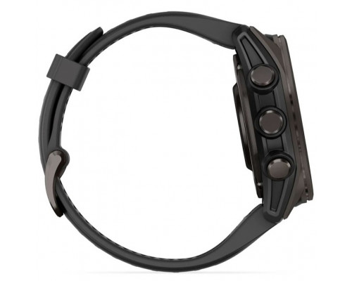 Смарт-часы Garmin Fenix 8 43mm AMOLED Sapphire Carbon Gray DLC Titanium Bezel with Black/Pebble Gray Silicone Band (010-02903-20/21/28)