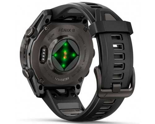 Смарт-часы Garmin Fenix 8 43mm AMOLED Sapphire Carbon Gray DLC Titanium Bezel with Black/Pebble Gray Silicone Band (010-02903-20/21/28)