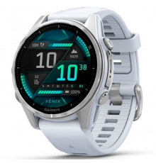 Смарт-часы Garmin Fenix 8 43mm AMOLED Silver Bezel with Whitestone Silicone Band (010-02903-00/06)