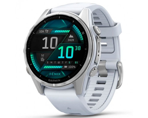 Смарт-часы Garmin Fenix 8 43mm AMOLED Silver Bezel with Whitestone Silicone Band (010-02903-00/06)