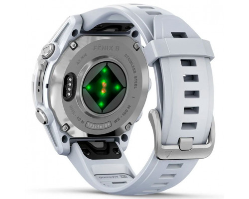 Смарт-часы Garmin Fenix 8 43mm AMOLED Silver Bezel with Whitestone Silicone Band (010-02903-00/06)