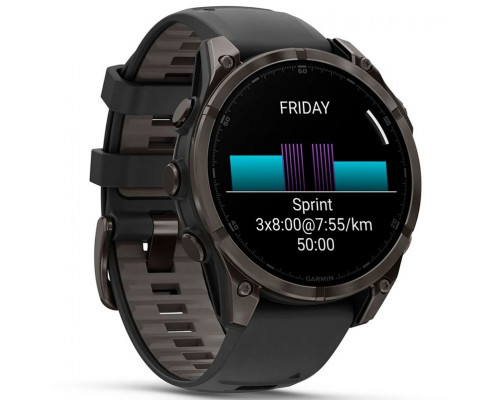 Смарт-часы Garmin Fenix 8 47mm AMOLED Sapphire Carbon Gray DLC Titanium Bezel with Black Silicone Band (010-02904-20/21/29)