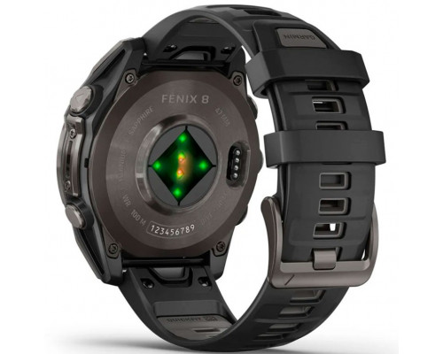 Смарт-часы Garmin Fenix 8 47mm AMOLED Sapphire Carbon Gray DLC Titanium Bezel with Black Silicone Band (010-02904-20/21/29)