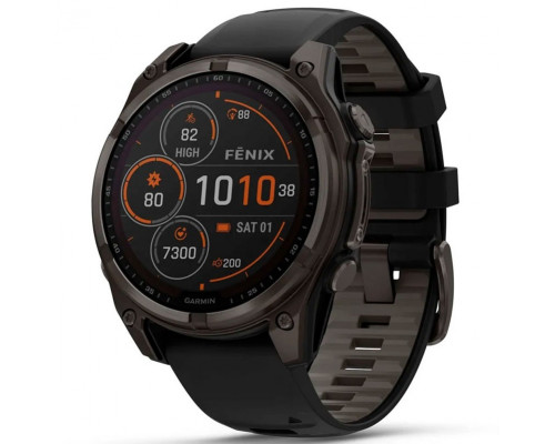 Смарт-часы Garmin Fenix 8 47mm Sapphire Solar Carbon Gray DLC Titanium/Black Silicone Band (010-02906-10/11/70)