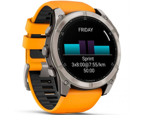 Смарт-часы Garmin Fenix 8 51mm AMOLED Sapphire Titanium Spark Orange/Graphite Silicone Band (010-02905-10/11/53)