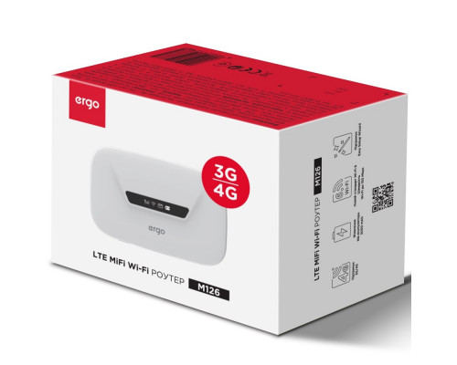 Мобільний роутер Ergo M126 Cat4 3G/4G + Wi-Fi 6 White