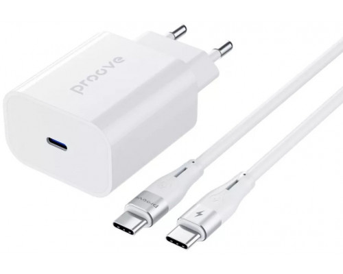 Сетевое зарядное устройство Proove Rapid 30W USB-C + Кабель Type-C to Type-C White (WCRP30012202)