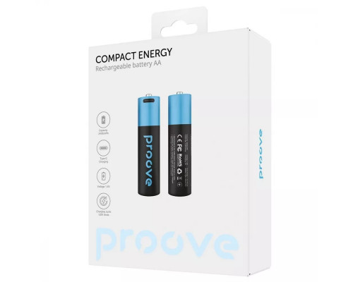Аккумуляторные батарейки Proove Compact Energy AA 2 pcs Black (RBCE26010008)
