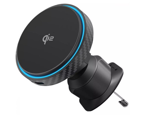 Автомобильный держатель с беспроводной зарядкой Proove Graphite Circle Qi2 15W Black (WHGC15010001)
