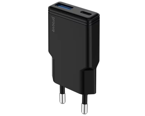 Сетевое зарядное устройство Proove Slender 30W Type-C+USB Black (WCSL30110001)
