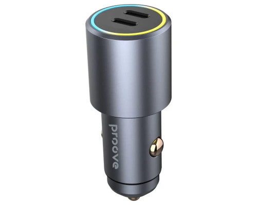 Автомобільний зарядний пристрій Proove Double Energy 50W 2Type-C Metal Gray (ACDE50022206)