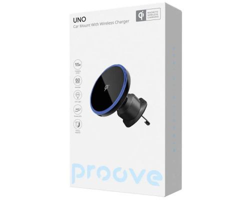 Автомобильный держатель с беспроводной зарядкой Proove UNO 15W Black (WHUN15002001)