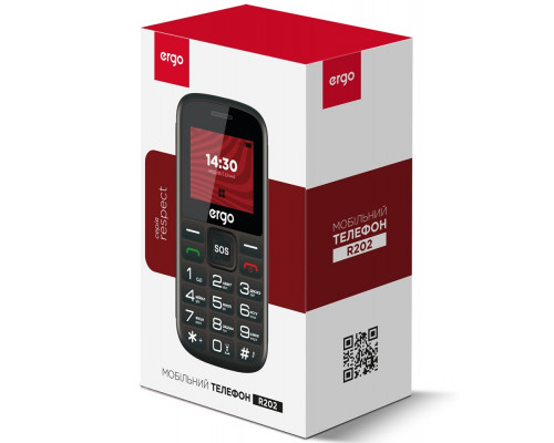 Смартфон Мобильный телефон Ergo R202 Dual Sim Black