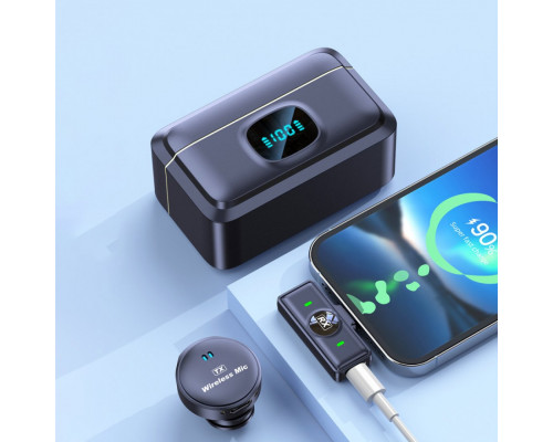 Петличний мікрофон бездротовий Q8 Lightning Black