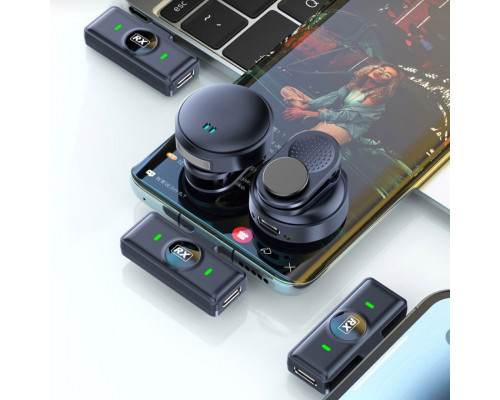 Петличний мікрофон бездротовий Q8 Lightning Black
