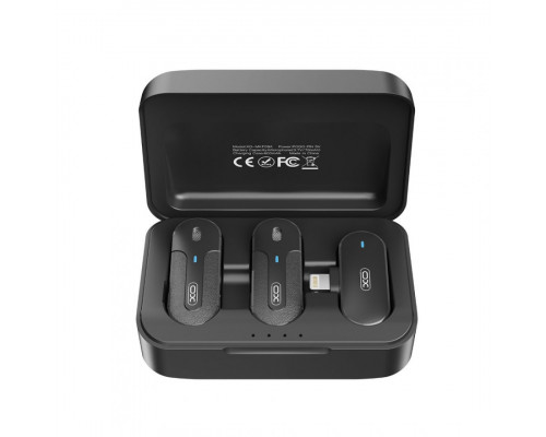 Петличний мікрофон бездротовий XO MKF09B Lightning 1 to 2 із зарядним кейсом