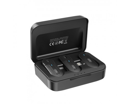 Петличний мікрофон бездротовий XO MKF09B Lightning 1 to 2 із зарядним кейсом