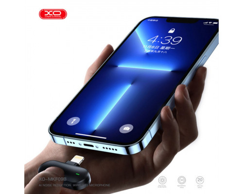 Петличний мікрофон бездротовий XO MKF09B Lightning 1 to 2 із зарядним кейсом