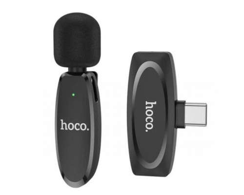 Петличний мікрофон бездротовий Hoco L15 Dual-mic Lightning/Type-C