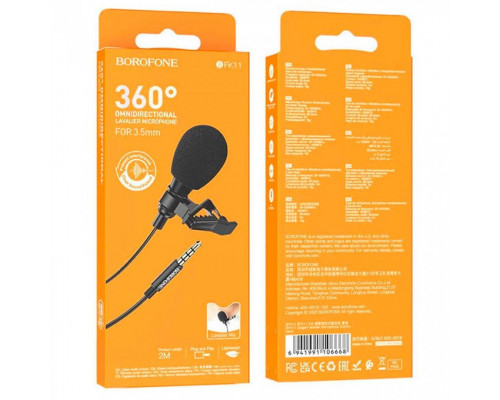 Петличний мікрофон Borofone BFK11 Elegant 3.5mm