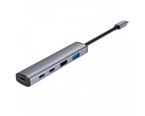 Type-C хаб Proove Arc Link 5 in 1 (2 USB 3.0 + 3 Type-C 3.0) Silver (HBAL00222024)