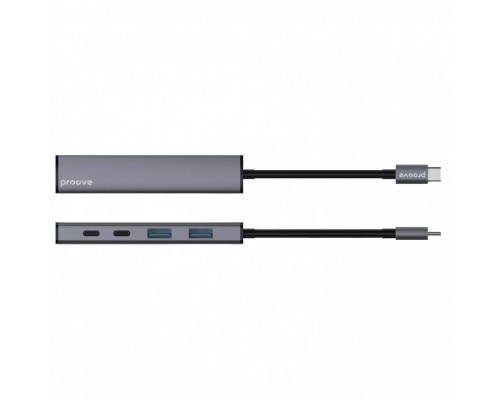 Type-C хаб Proove Arc Link 5 in 1 (2 USB 3.0 + 3 Type-C 3.0) Silver (HBAL00222024)