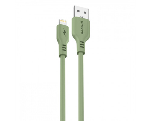 Кабель Proove Rebirth USB to Lightning 2.4A (1m) Green (CCRE12001111)