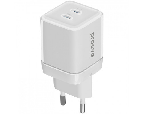 Сетевое зарядное устройство Proove Pure GaN Max 67W 2 Type-C White (WCPU67022202)