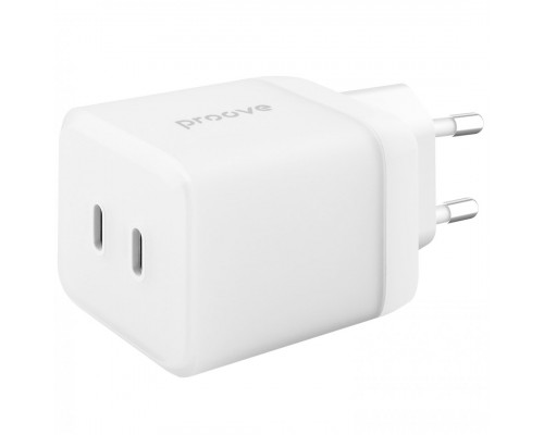 Сетевое зарядное устройство Proove Pure GaN Max 67W 2 Type-C White (WCPU67022202)