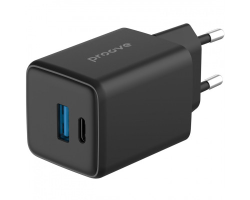 Мережевий зарядний пристрій Proove Pocket GaN Plus 25W Type-C+USB Black (WCPG25111201)