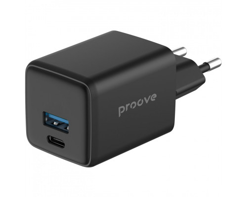 Мережевий зарядний пристрій Proove Pocket GaN Plus 25W Type-C+USB Black (WCPG25111201)