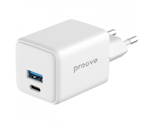 Мережевий зарядний пристрій Proove Pocket GaN Plus 25W Type-C+USB White (WCPG25111202)