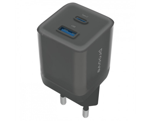 Мережевий зарядний пристрій Proove Pure GaN Plus 30W (Type-C + USB) Black (WCPU30111201)