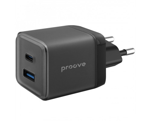 Мережевий зарядний пристрій Proove Pure GaN Plus 30W (Type-C + USB) Black (WCPU30111201)