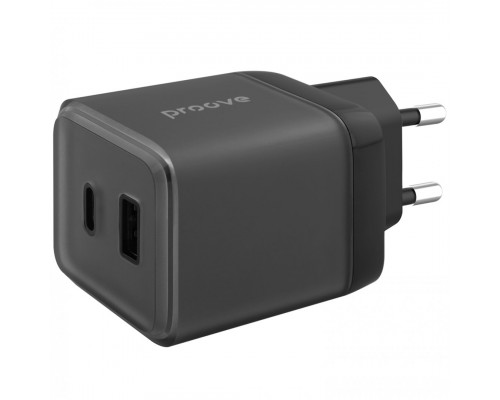 Мережевий зарядний пристрій Proove Pure GaN Plus 30W (Type-C + USB) Black (WCPU30111201)
