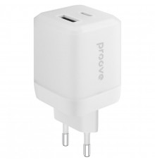 Мережевий зарядний пристрій Proove Pure GaN Plus 30W (Type-C + USB) White (WCPU30111202)
