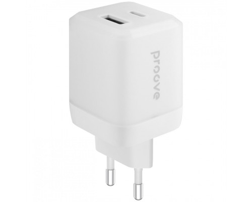 Мережевий зарядний пристрій Proove Pure GaN Plus 30W (Type-C + USB) White (WCPU30111202)