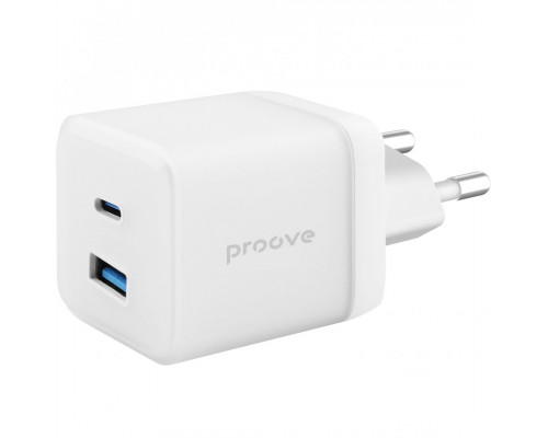 Мережевий зарядний пристрій Proove Pure GaN Plus 30W (Type-C + USB) White (WCPU30111202)