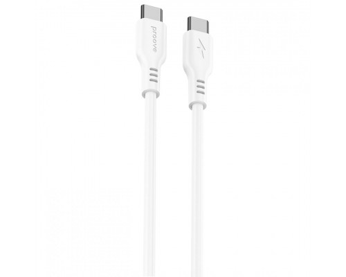 Кабель Proove Rebirth Type-C to Type-C 60W (1m) White (CCRE61002202)