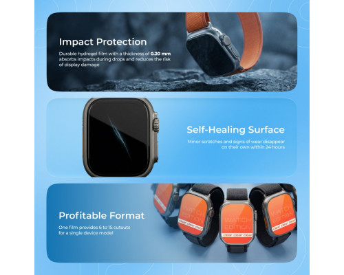 Захисна гідрогелева плівка Proove Hydrogel Watch Edition Clear (GGWE11801150)