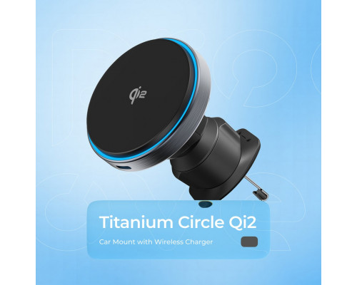 Автомобільний тримач з бездротовою зарядкою Proove Titanium Circle Qi2 15W Gray (WHTC15010003)