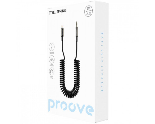 Кабель AUX Proove Steel Spring Lightning to 3.5 (1m) Black (ACSS00005101)