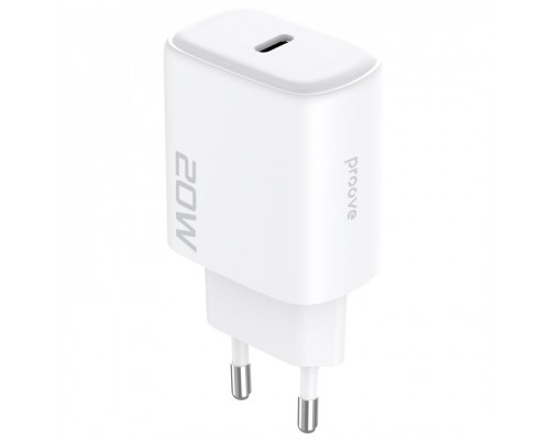 Мережевий зарядний пристрій Proove Silicone Power 2 20W (Type-C) + кабель Type-C to Lightning (1m) White (WCSP22010002)