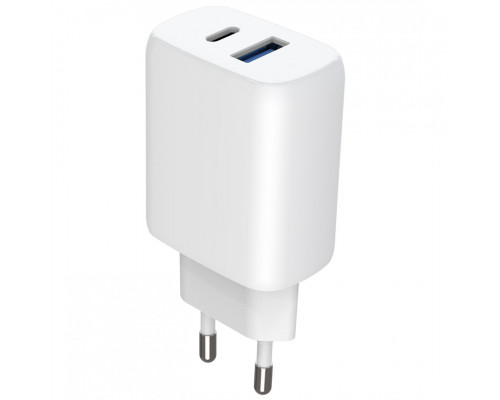 Мережевий зарядний пристрій Proove Silicone Power 2 30W (Type-C + USB) + кабель Type-C to Type-C (1m) White (WCSP23011002)