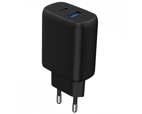 Мережевий зарядний пристрій Proove Silicone Power 2 30W (Type-C + USB) + кабель Type-C to Type-C (1m) Black (WCSP23011001)
