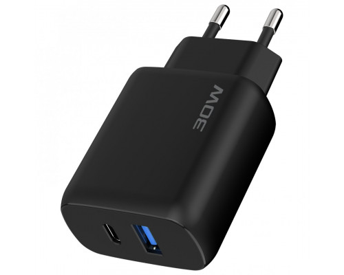 Мережевий зарядний пристрій Proove Silicone Power 2 30W (Type-C + USB) + кабель Type-C to Type-C (1m) Black (WCSP23011001)
