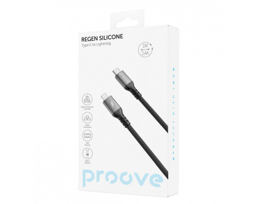 Кабель Proove ReGen Silicone Type-C to Lightning 27W (1m) Black (CCRS60002101)