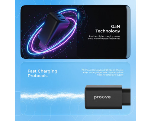 Мережевий зарядний пристрій Proove Pocket GaN 65W (2Type-C + USB) White (WCPG65121202)